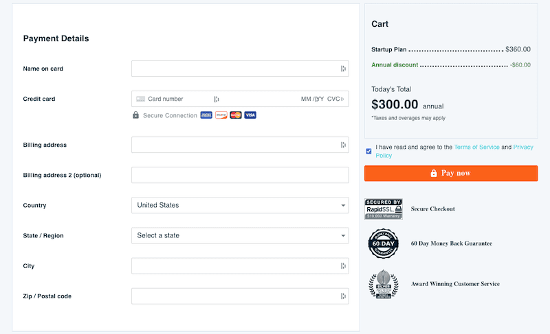 WP Engine Account Setup - Payment Information